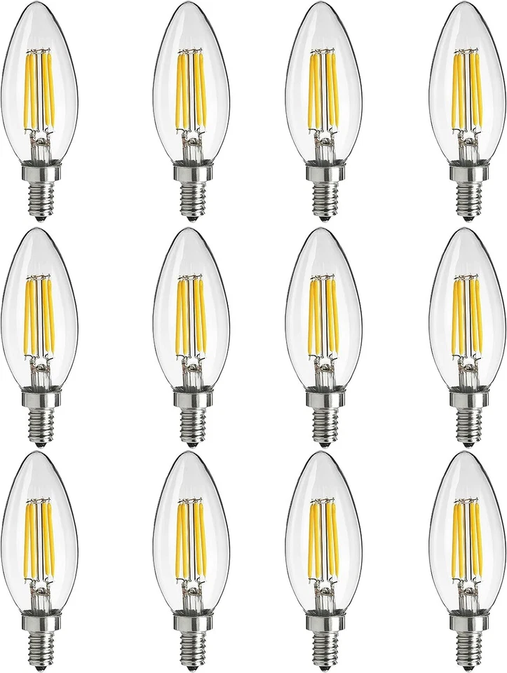 LED B11 Torpedo Chandelier Light 4W, 40W, 400LM, Candelabra Base E12, 1800K - Image 1 of 1