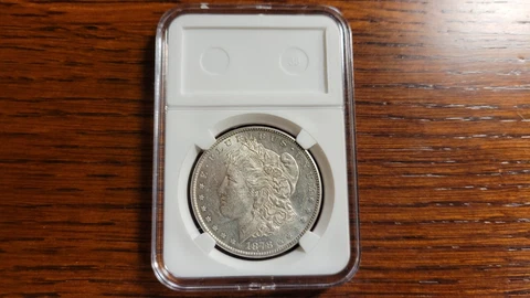 1878 S Morgan Silver Dollar AU/BU Selling as cleaned ? Sharp Strike Cover