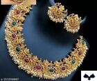 Indian Bollywood Ethnic Micro Gold Plated Sort Necklace Laxmi Temple Jewelry LT