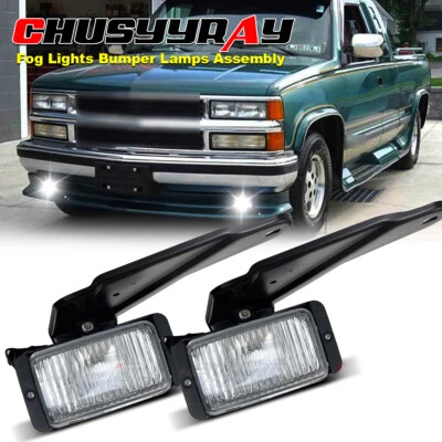 Fit For 1988-1997 Chevy GMC C/K 1500 Front Fog Lights Driving Lamps Left+Right - Image 1 of 4
