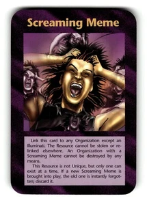 Carta Meme Urlante INWO Illuminati Nuovo Ordine Mondiale Assassini Gioco 95/122 - Foto 1 di 4