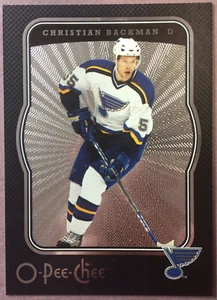 2007-08 O-Pee-Chee Black Parallel #425 Christian Backman St. Louis Blues 067/100 - Foto 1 di 2
