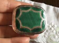 Antica Porta pillole Smalto Verde Argento 800 4,5x3,8cm H1,5 37gr Firenze