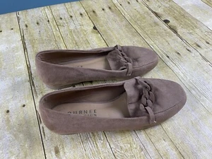 Women’s Size 8.5 Faux Suede Tan Loafers Standard Width - Picture 1 of 17