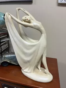 Antique Art Deco Dancer Ballerina ORIGINAL ART 15" tall Vintage Beautiful - Picture 1 of 9