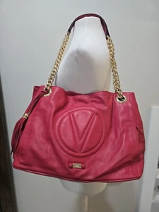 Valentino By Mario Valentino Verra Signature Leather Shoulder Bag NWT Red - Picture 1 of 9