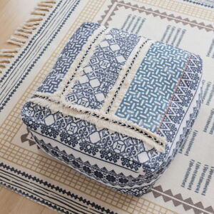 Unstuffed Ottoman Seat Cover Floor Footstool embroidery Futon Cushion Cover