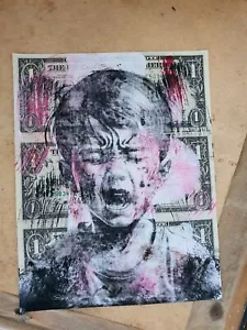 Wolfi Waeger Money Art Real Dollars 1/1 -*Loneliness of smile* SEE VIDEO A28 - Picture 1 of 9