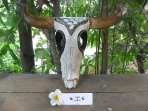 Bali Water Buffalo Skull Head Wall Decor - hand crafted wood carving - 4 designs - Picture 1 of 28