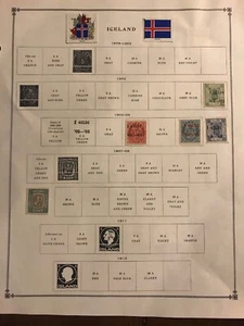 Island Briefmarken teilweise Lot Sammlung Seiten 1902-1932 - Bild 1 von 6
