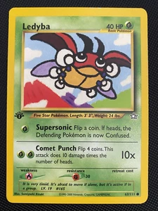 Ledyba 63/111 1st Edition Neo Genesis Common - WOTC - Pokemon Card - Picture 1 of 2