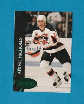 1992-93 Parkhurst EMERALD ICE parallel # 328 Bernie Nicholls NEW JERSEY DEVILS - Image 1 of 2