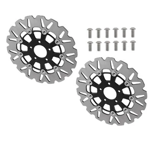 Pair Floating Front Brake Rotor for Harley-Davidson Touring 08-19 Softail 15-24 - Picture 1 of 12