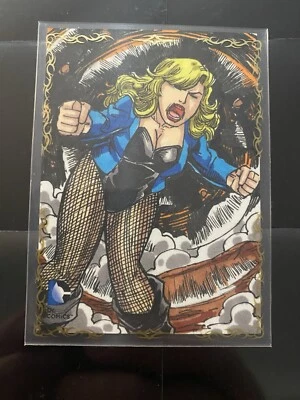 2014 Cryptozoic DC Epic Battles Sketch Cards 1/1 Rustico Limosinero Black Canary - Image 1 of 2