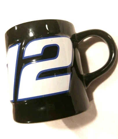 NASCAR Mug Ryan Newman 12 Penske Racing Black Red White Coffee Cup Car Rare Cover