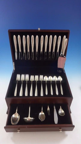 Celeste by Gorham Sterling Silver Flatware Set For 12 Service 55 Pcs Modern Cover