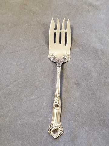 Morning Glory by Alvin Sterling Silver Solid Cold Meat Serving Fork 7 5/8 Cover