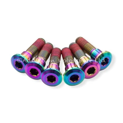 6x Triumph Daytona 900 Rainbow Titanium Rear Disc Rotor Bolts Thread-lock - Изображение 1 из 3