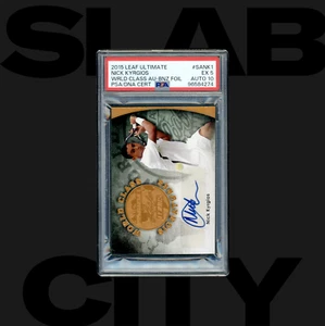 Nick Kyrgios 2015 Leaf Ultimate World Class Autos Bronze #SANK1 PSA 5 AUTO 10 - Picture 1 of 2