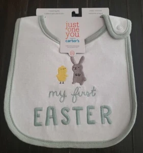 My First Easter Embroidered Baby Bib One Size Carter's Just One You Bunny Chick - Picture 1 of 5