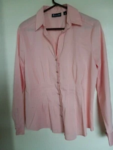 New York & Co 7th Avenue Women's Pink Long Sleeve Button Shirt Size  L - Picture 1 of 3