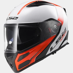 Casco de motocicleta grande cara completa Metro Rapid blanco rojo FFS Vent LS2 324-1214 HB - Imagen 1 de 2