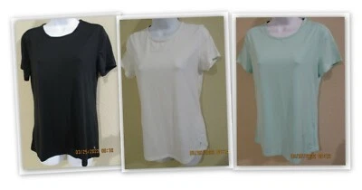 Womens DANSKIN NOW Athletic Short Sleeve Workout Top Mesh back Dri more Semi Fit - Image 1 of 4