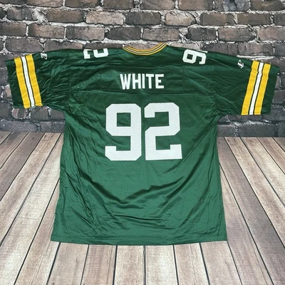 Camiseta deportiva de fútbol americano vintage con logotipo de Reggie blanca #92 Green Bay Packers para hombre XL Foto 1 de 4