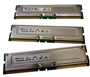 3x Samsung 1 28MB PC-800 Non ECC 800Mhz RAMBUS RIMM RDR AM MR16R1624AF0-CK8 - Picture 1 of 2