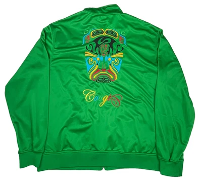 RARO Coogi Vintage Chaqueta de Pista Cremallera Completa Bordada Máscara Guerrero XL Verde Y2K Foto 1 de 4