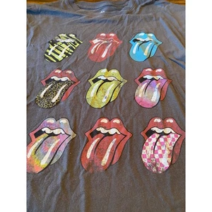 The Rolling Stones T Shirt Tongue Logo Graphic Band Tee Womens L - Afbeelding 1 van 4