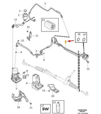 Volvo XC60 Servolenkung Druckschlauch 32400231 NEU ORIGINAL - Image 1 of 2