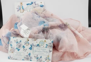 Beautiful Enesco Peter Rabbit Garden Party Scarf ~ Pink ~ New with Tags - Picture 1 of 6