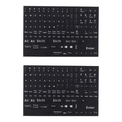  2 Sheets Englische Tastaturaufkleber Für Computer Laptop -Tastaturaufkleber - Bild 1 von 4