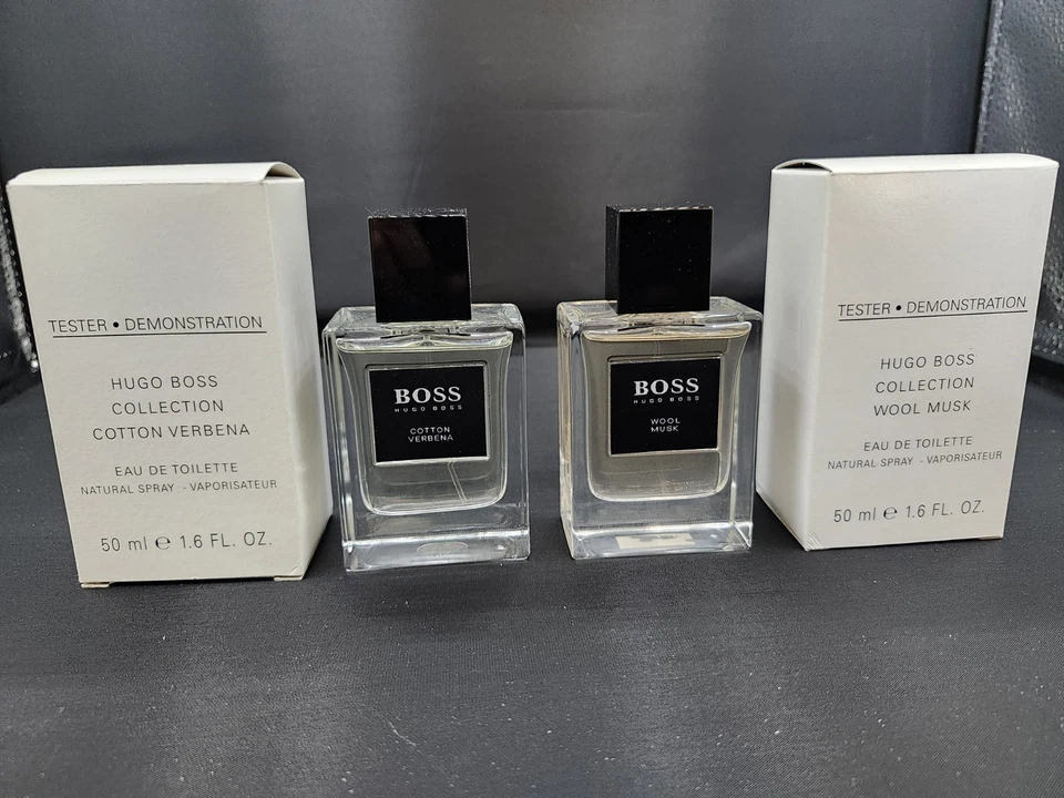 ДВЕ НОВЫЕ ТУАЛЕТНЫЕ ВОДЫ HUGO BOSS COLLECTION ШЕРСТЬ МУСКУС И ХЛОПОК ВЕРБАНА (ТЕСТЕРЫ) 1,6 УНЦИИ - Изображение 1 из 4
