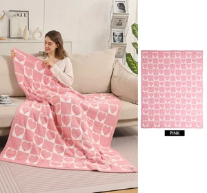 ComfyLuxe Checkered & Heart Pattern Throw Blanket - Picture 1 of 7