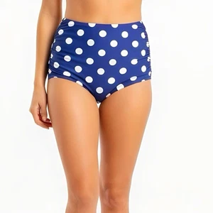Parte inferior de bikini a lunares azul para mujer talla grande 5XL cintura alta traje de baño retro pinup - Imagen 1 de 7