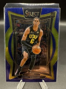 Tarjeta de novato Cody Williams azul Prizm Concourse 2024-25 Panini Select #71 - Imagen 1 de 2