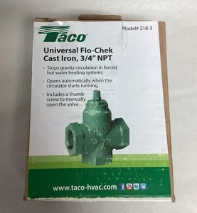 Taco universal flo-chek 218-3 Cast Iron3/4”- Free Shipping - Picture 1 of 3