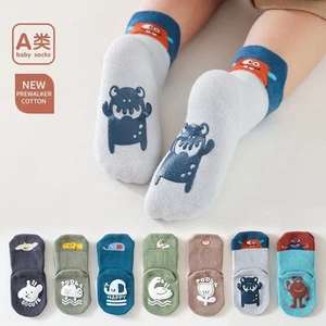 3 Pairs Anti-Slip Baby Toddler Cotton Socks for Girls Boys Kids Socks 0-5 Years - Imagen 1 de 17