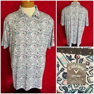 NEU Callaway Golf Poloshirt Größe Large Bar Motiv Getränke Mixer AOP Opti Dri Fit - Bild 1 von 10