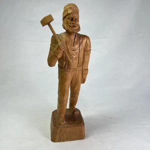 Hand Carved Paul Bunyan Figure Signed Gus Laine 12" - Picture 1 of 18