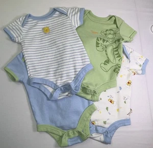 Disney Baby 0/3M Winnie-the-Pooh & Tigger Set of 4 Short Sleeve Bodysuits - Picture 1 of 9