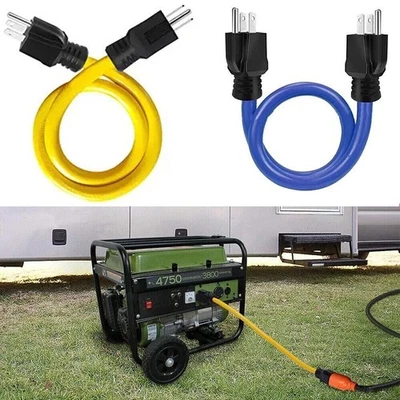 3 Prong Plug 125V Double Male Extension Cord NEMA 5-15P to 5-15P Adapter - Image 1 of 4