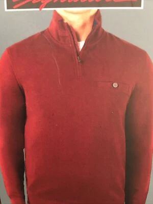 Kirkland Signature New Men's 1/4 Zip Pullover Long Sleeve Burgundy Size Small  - Image 1 of 4