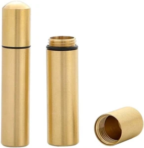 2Pcs Brass Portable Toothpick Holder Pocket Toothpick Box Pocket Container Tooth - Picture 1 of 12