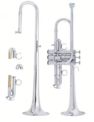 Trompeta artesanal Bach Stradivarius Eb/D, plateada Foto 1 de 4