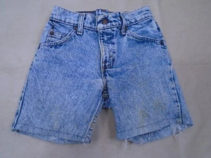 Vintage Youth Levis Orange Tabs Acid Wash Shorts Size 9 Reg Denim Distressed - Picture 1 of 16