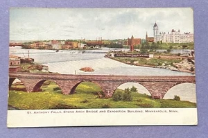 Postal, St. Anthony Falls, Stone Arch Bridge, Minneapolis, Minnesota, 1912 de colección - Imagen 1 de 2