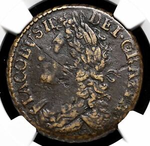 IRELAND. James II, October 1689, Gunmoney, 1/2 Crown, S-6579E, NGC XF Details